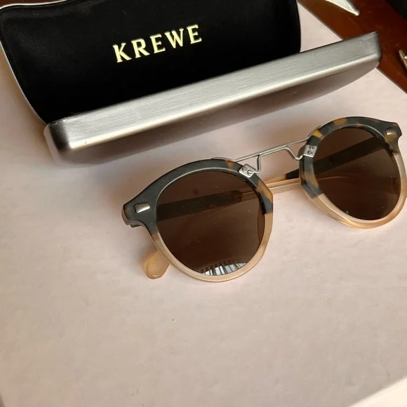 Krewe St. Louis sunglasses STL II RARE silver hardware - Picture 4 of 9